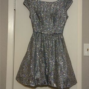Silver Sequins Party Dress